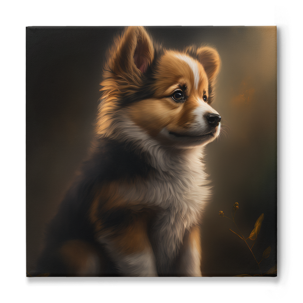 Cute Puppy Stretched Canvas - Whaleriderz