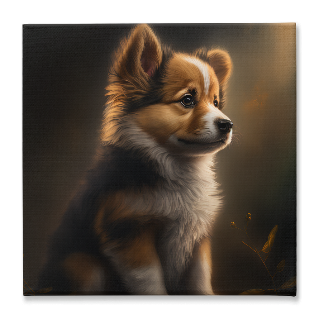 Cute Puppy Stretched Canvas - Whaleriderz