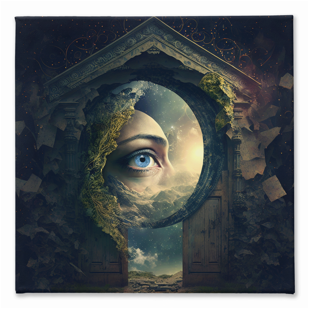 Peek into eternity stretched canvas print - Whaleriderz