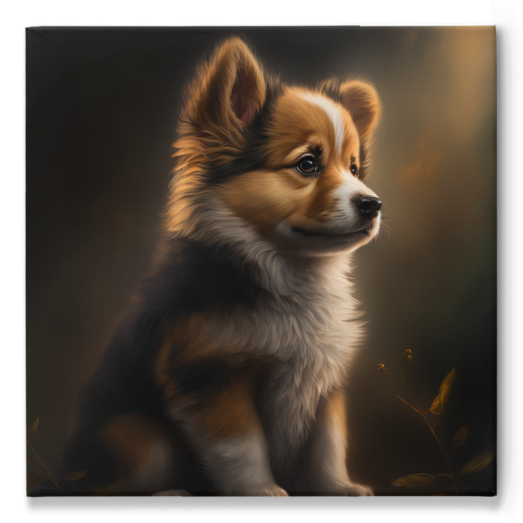 Cute Puppy Stretched Canvas - Whaleriderz