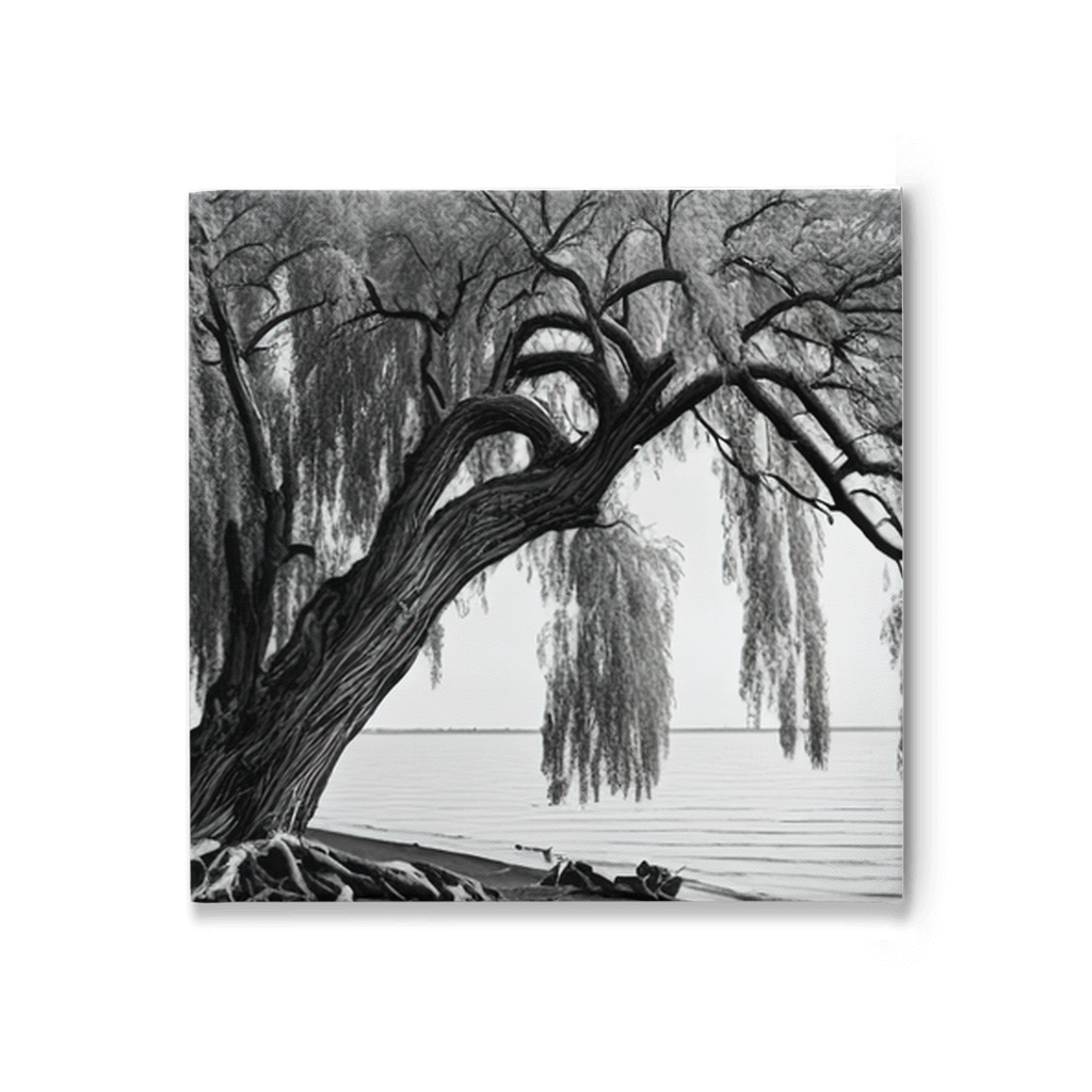 Willow tree on the beach, canvas - Whaleriderz