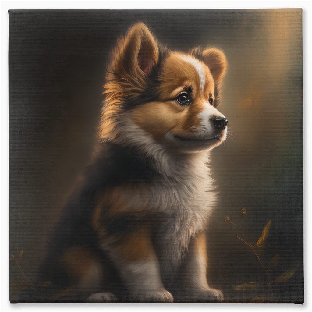 Cute Puppy Stretched Canvas - Whaleriderz