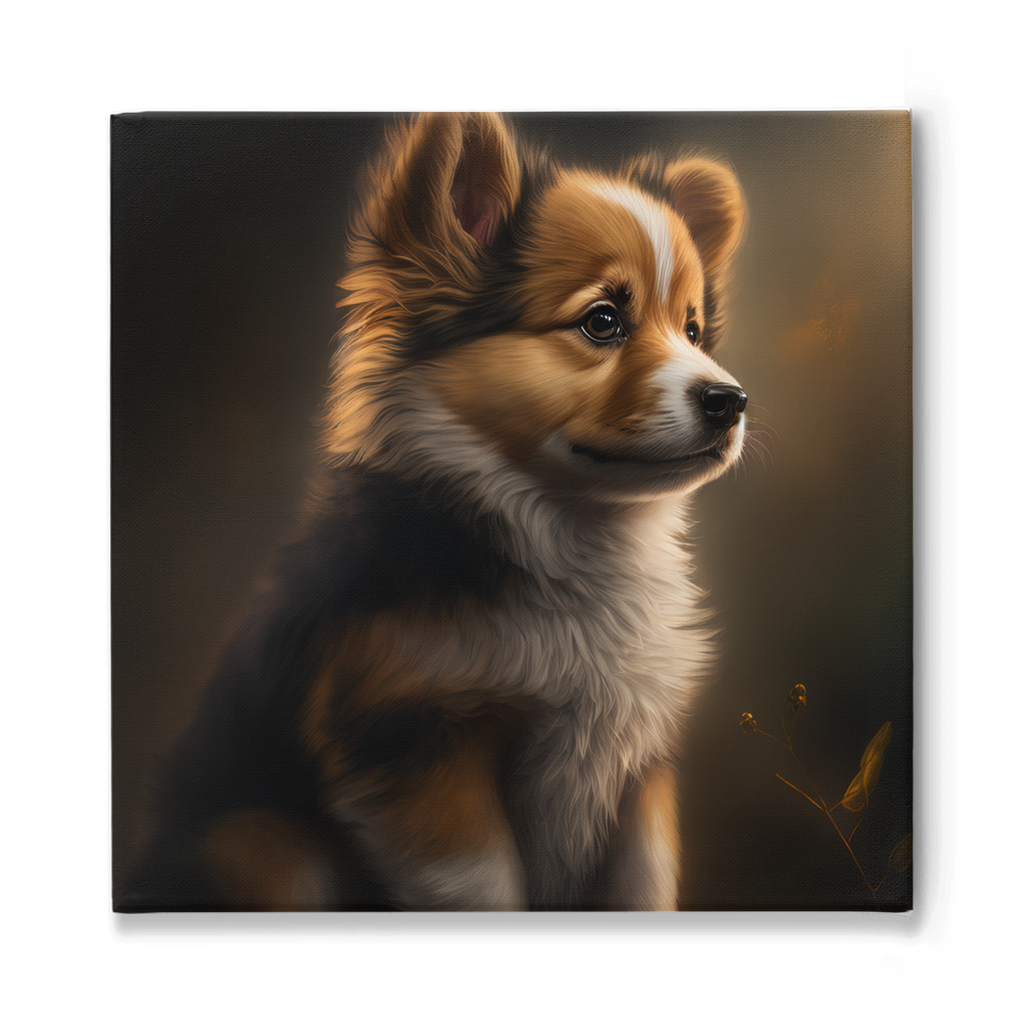 Cute Puppy Stretched Canvas - Whaleriderz