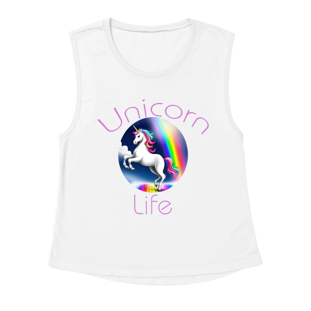 Unicorn Life women's Flowy Racerback Tank - Whaleriderz