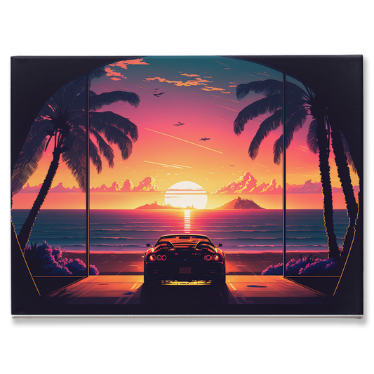 Coastal sunset stretched canvas print - Whaleriderz