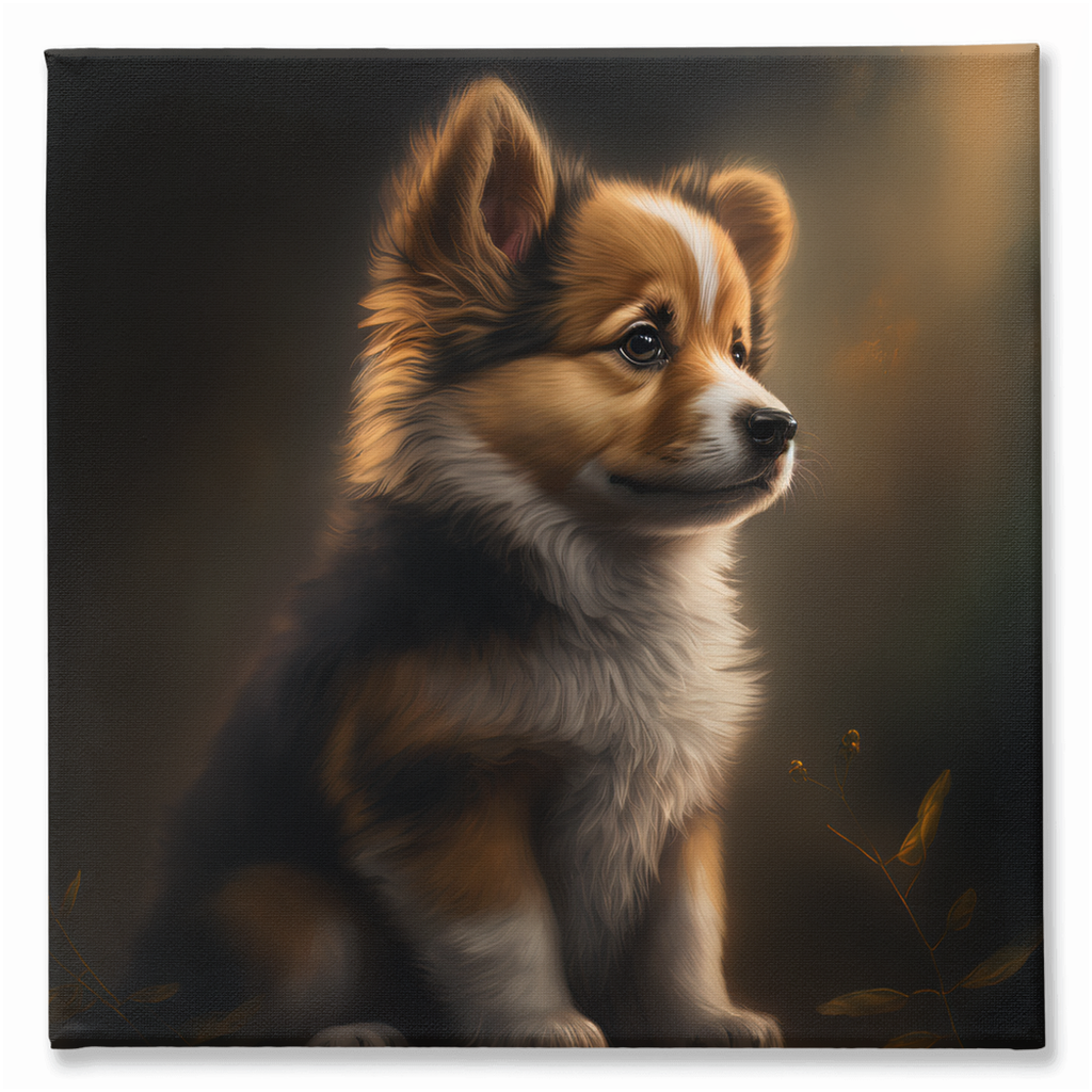 Cute Puppy Stretched Canvas - Whaleriderz