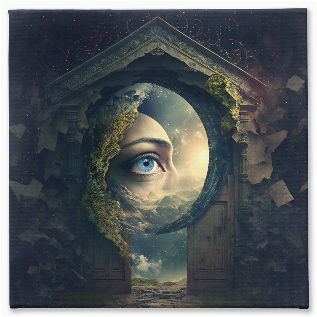 Peek into eternity stretched canvas print - Whaleriderz