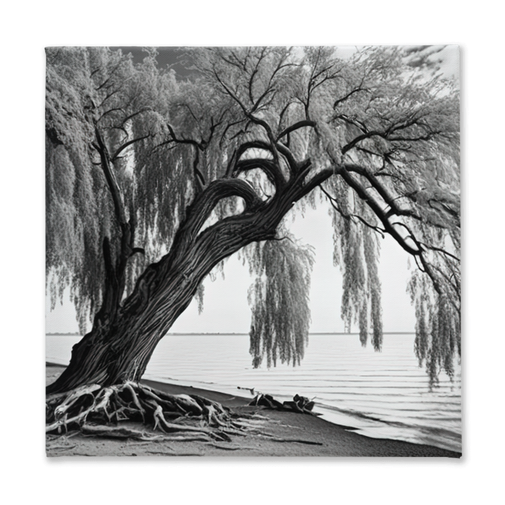 Willow tree on the beach, canvas - Whaleriderz