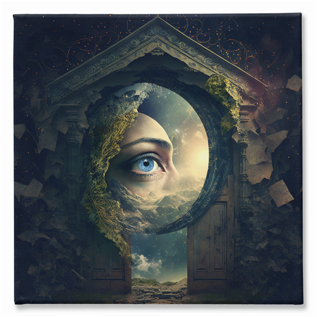 Peek into eternity stretched canvas print - Whaleriderz