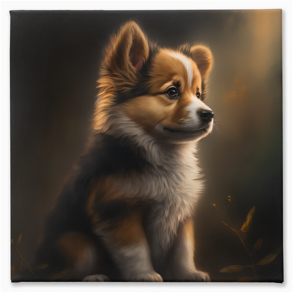 Cute Puppy Stretched Canvas - Whaleriderz