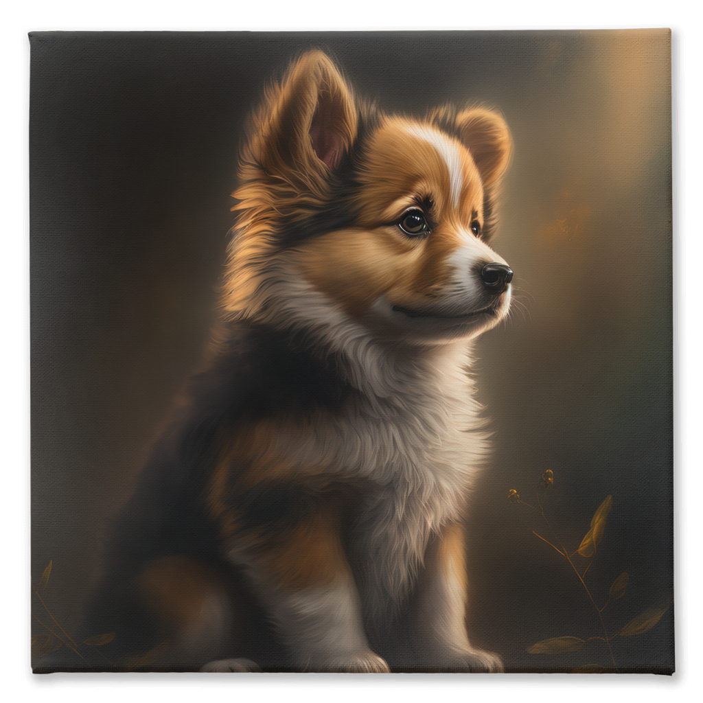 Cute Puppy Stretched Canvas - Whaleriderz