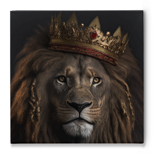 King Lion Stretched Canvas Print - Whaleriderz