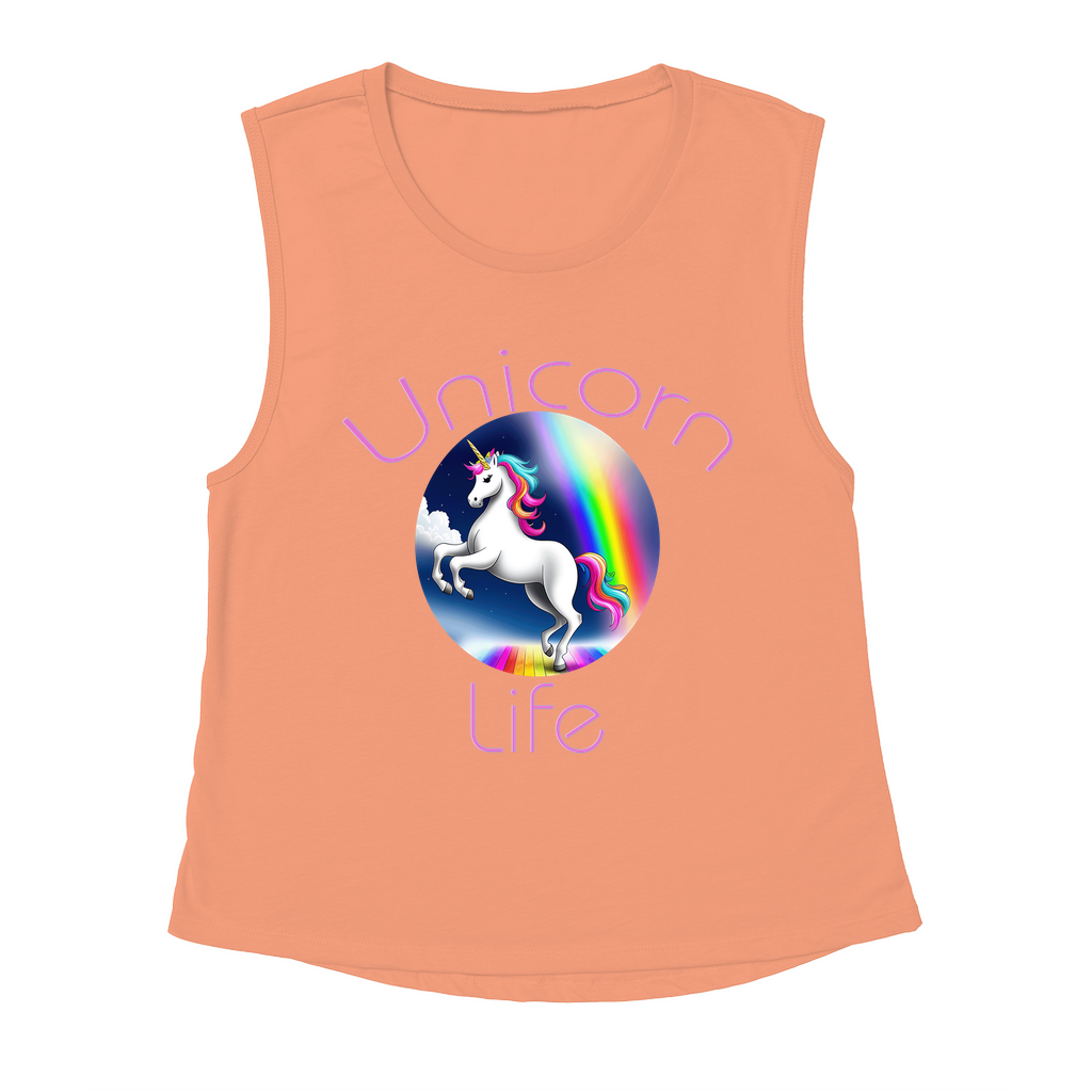 Unicorn Life women's Flowy Racerback Tank - Whaleriderz