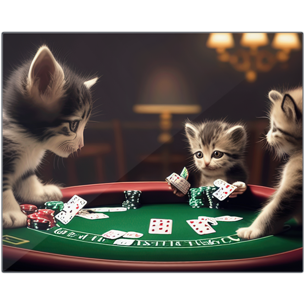 Cats playing poker metal print - Whaleriderz