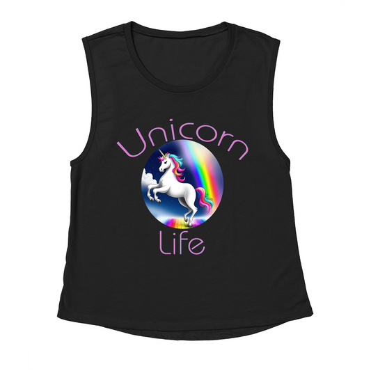 Unicorn Life women's Flowy Racerback Tank - Whaleriderz