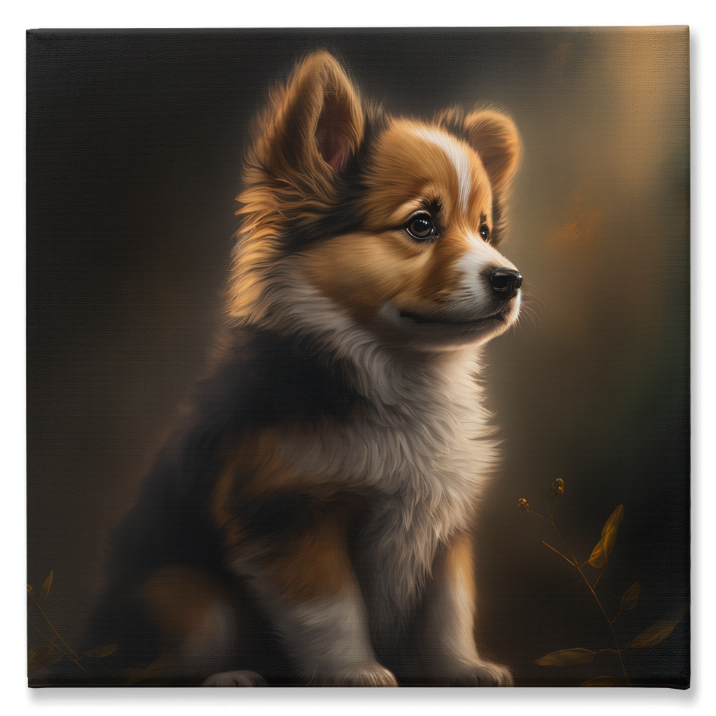 Cute Puppy Stretched Canvas - Whaleriderz