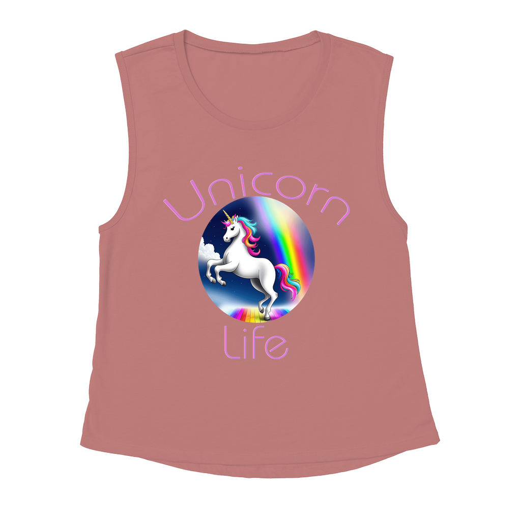 Unicorn Life women's Flowy Racerback Tank - Whaleriderz