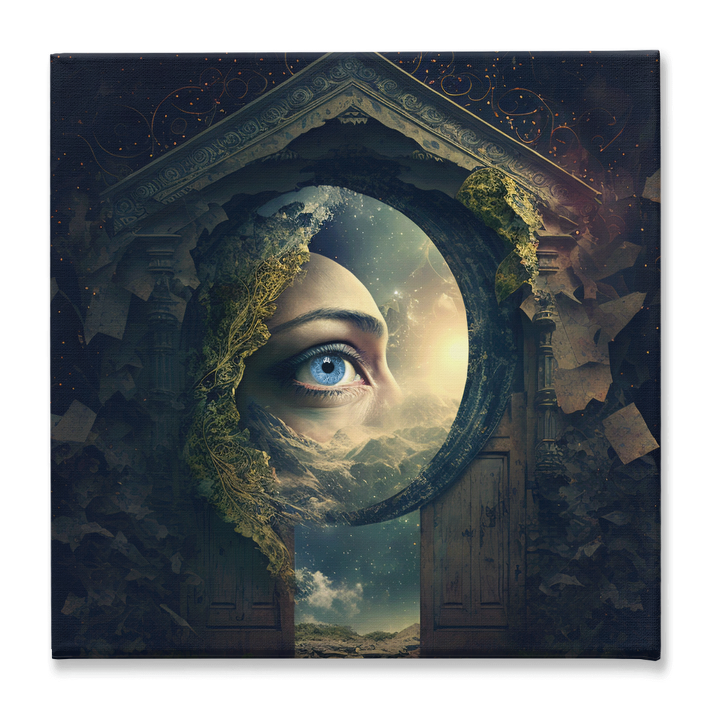 Peek into eternity stretched canvas print - Whaleriderz