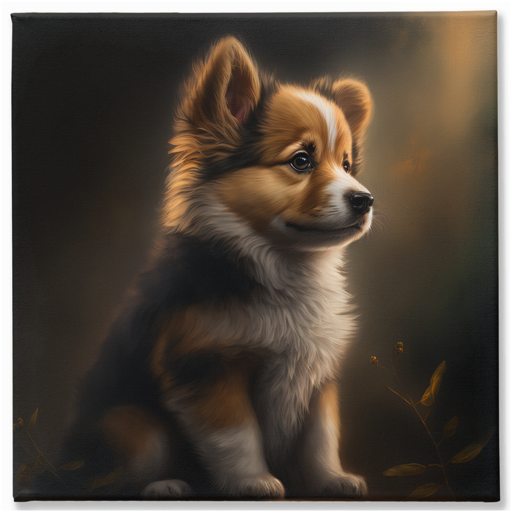 Cute Puppy Stretched Canvas - Whaleriderz