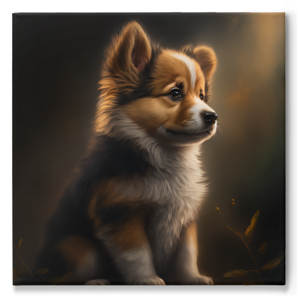 Cute Puppy Stretched Canvas - Whaleriderz