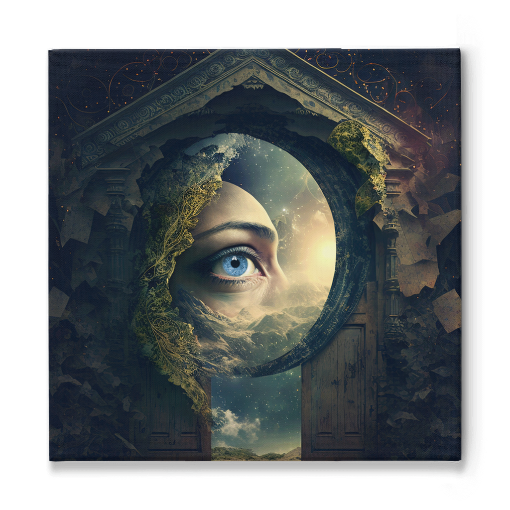 Peek into eternity stretched canvas print - Whaleriderz