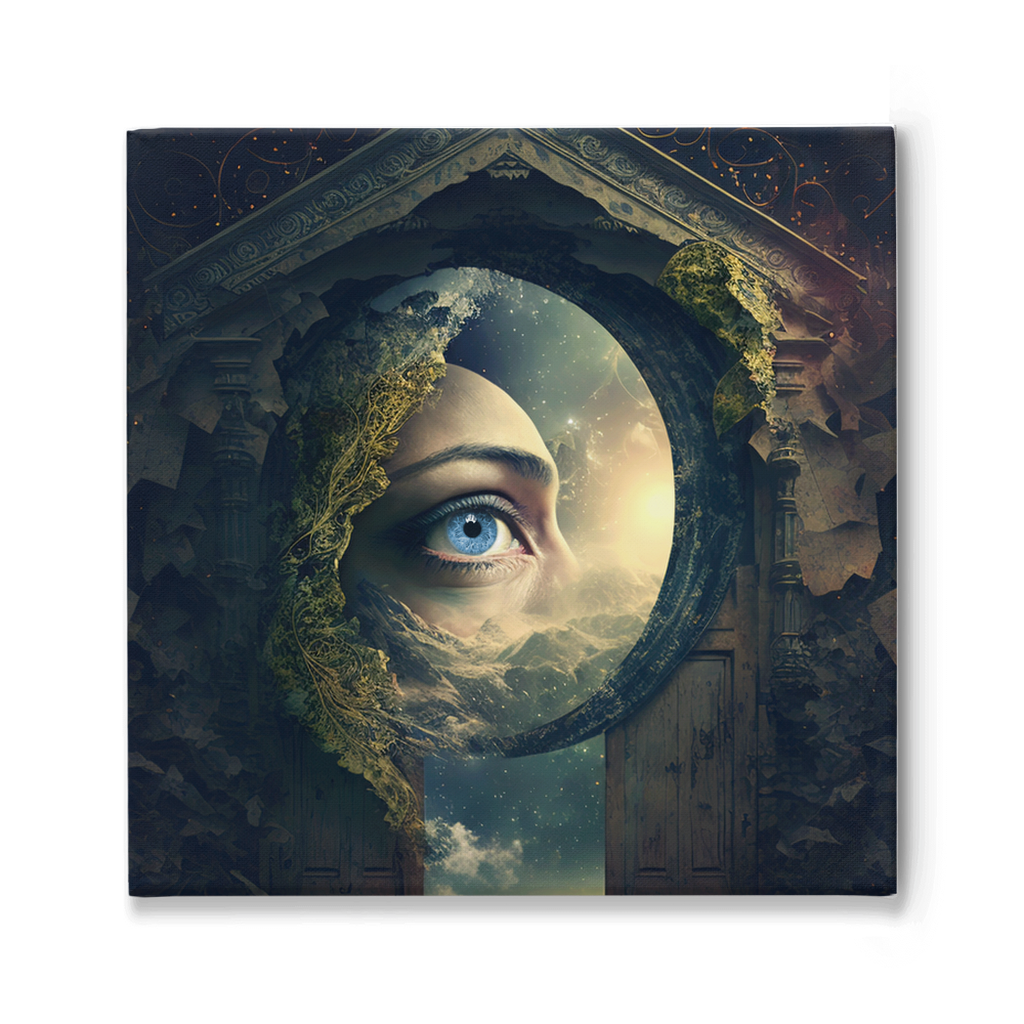 Peek into eternity stretched canvas print - Whaleriderz