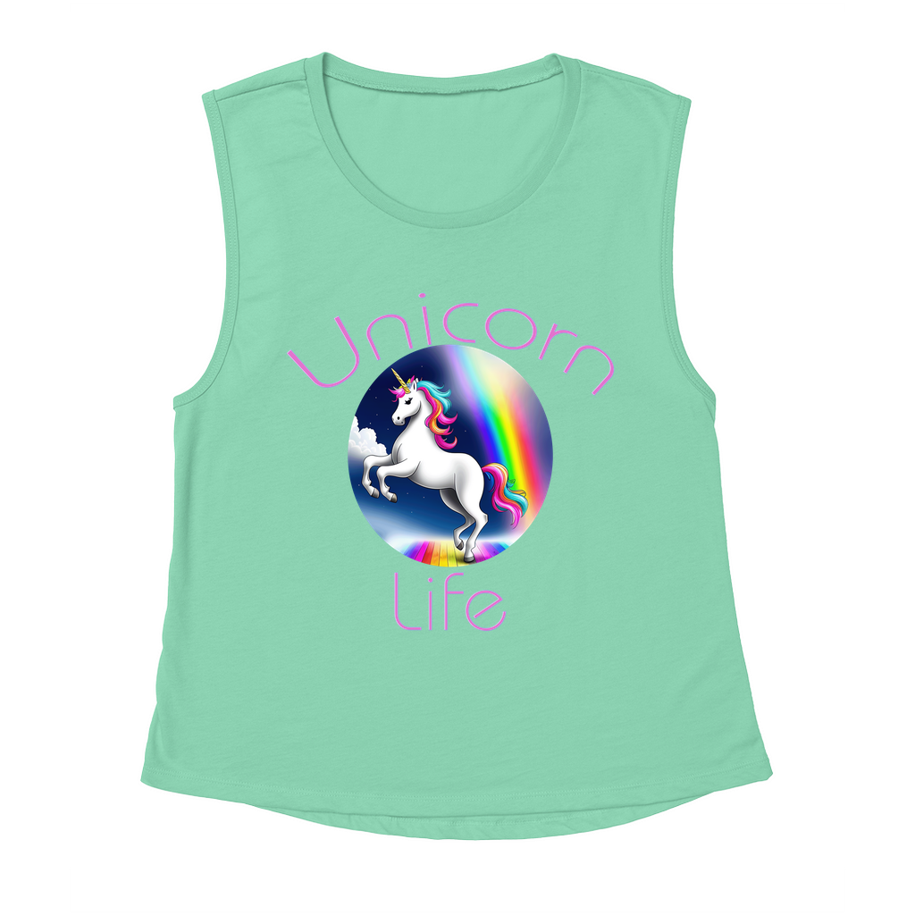 Unicorn Life women's Flowy Racerback Tank - Whaleriderz