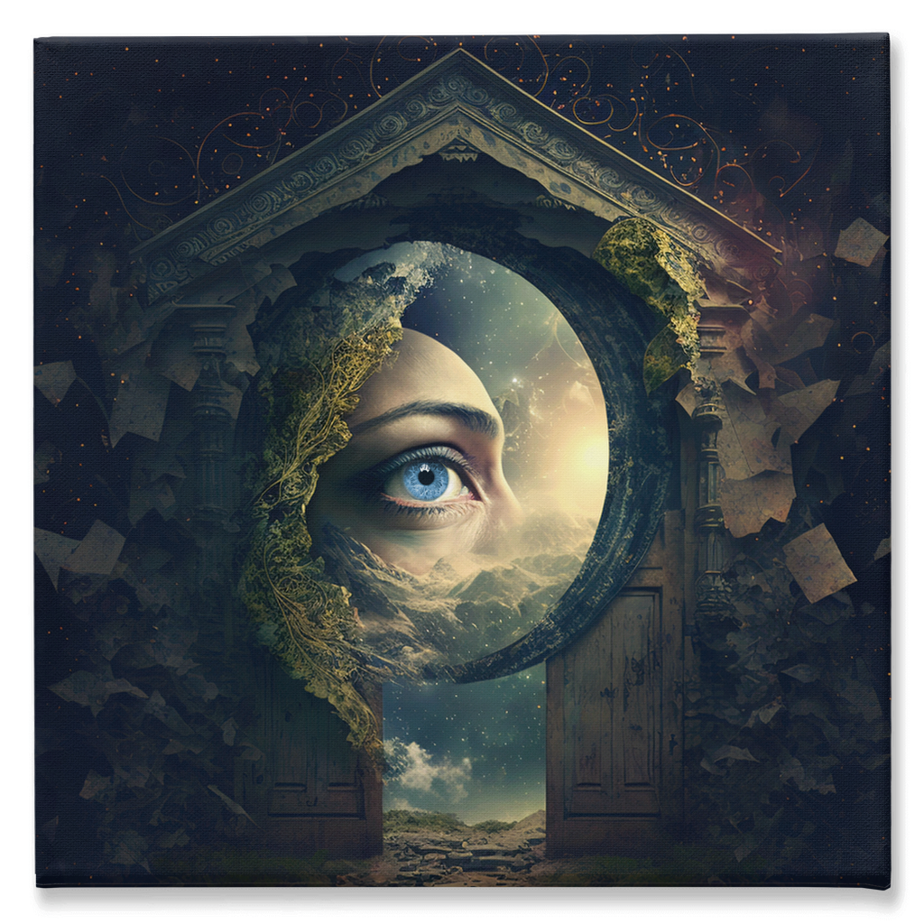 Peek into eternity stretched canvas print - Whaleriderz