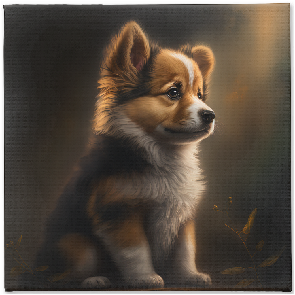 Cute Puppy Stretched Canvas - Whaleriderz