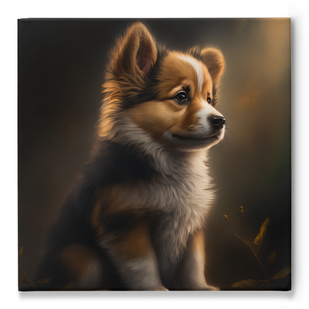 Cute Puppy Stretched Canvas - Whaleriderz