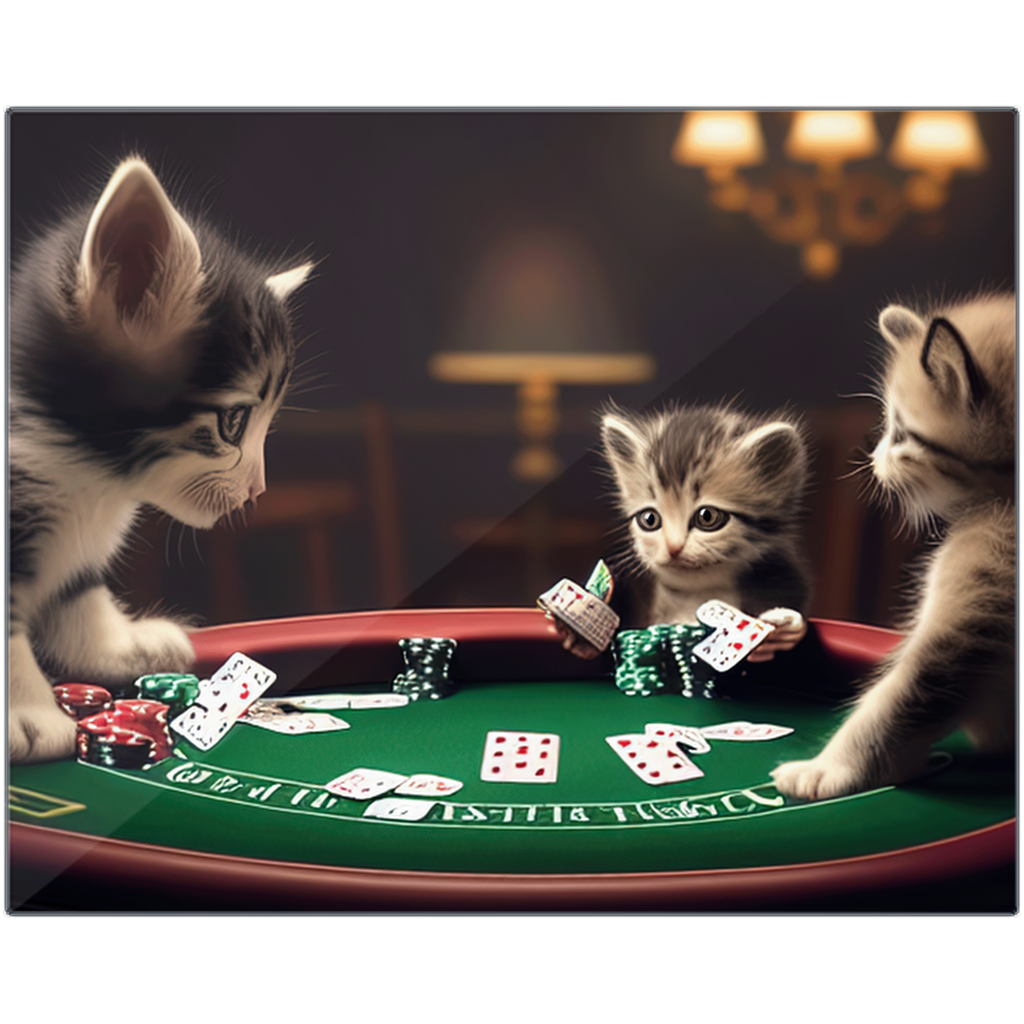 Cats playing poker metal print - Whaleriderz